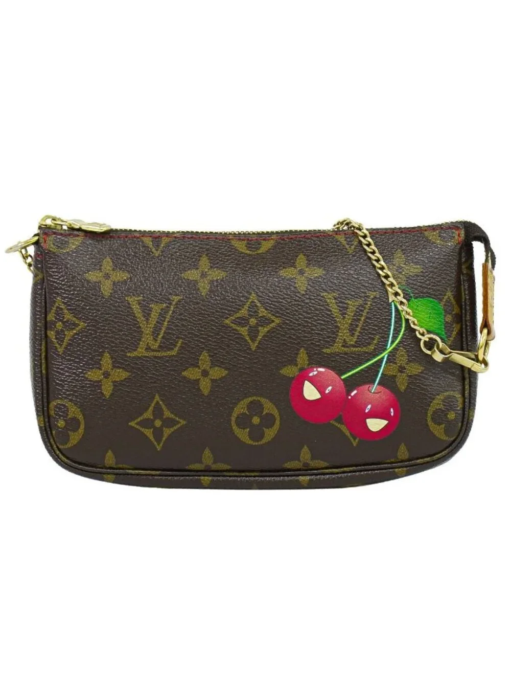 Louis Vuitton LV Monogram Cherry Takashi Murakami Bucket PM Included Pouch